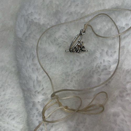 Handmade Love necklace with white stone new