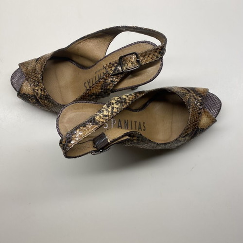 Hispanitas high-heeled sandals like new, beige and brown, size 38