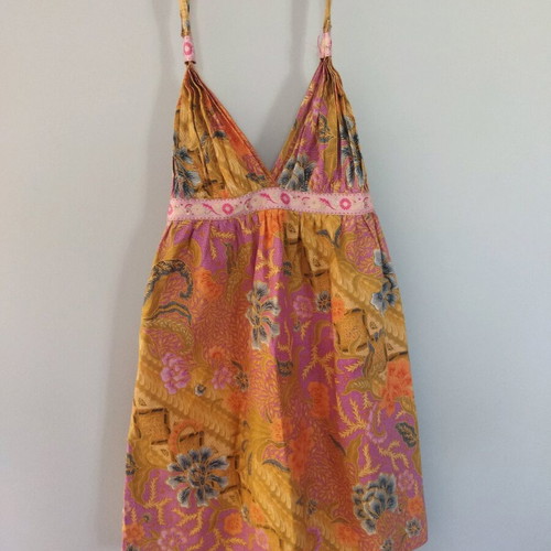 Summer mini dress like new, multicolor, 100% cotton