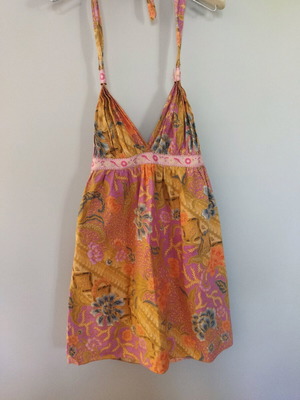 Summer mini dress like new, multicolor, 100% cotton