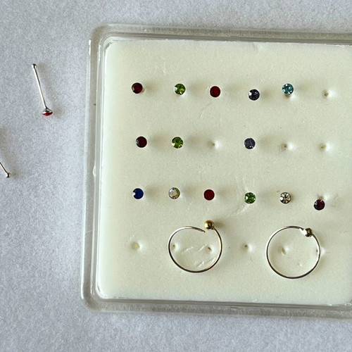 Nose earrings new, 18 silver pieces