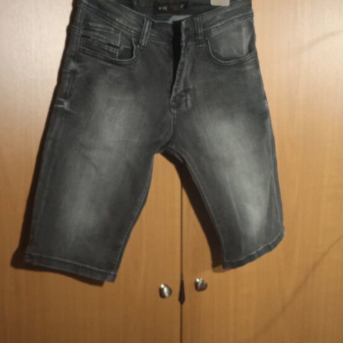 Men's denim bermuda shorts used, black, size W28
