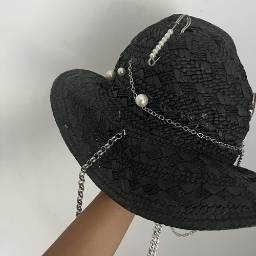 Summer beach hat black, new