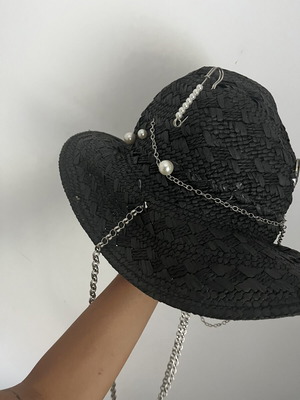 Summer beach hat black, new