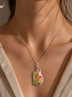 Kaleido Artisan Silver 925 Pendant with Enamel by Apefthon