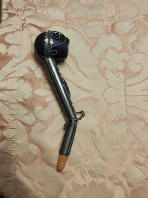 Vintage handmade silver pipe used, ornate