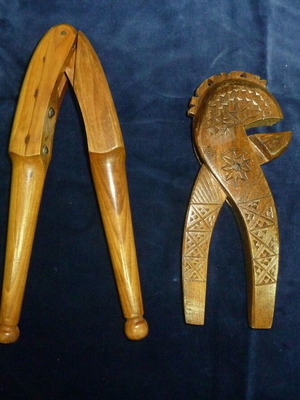 Vintage wooden nutcrackers used, set of two