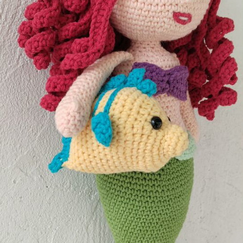 Handmade amigurumi Ariel new mermaid and fish set