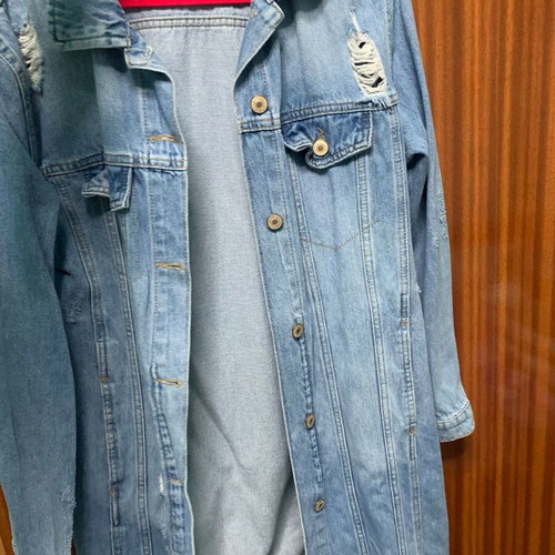 Women's long jean jacket like new, size M