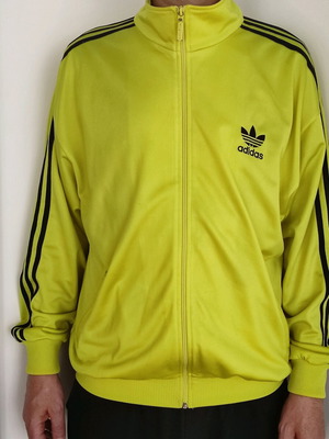 Adidas vintage jumper neon yellow like new