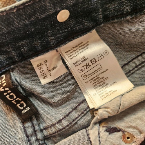 H&M denim overalls used, blue, size XS 34