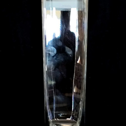 Glass rectangular vase with spirals like new