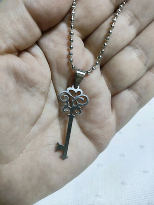 Steel necklace new, silver color