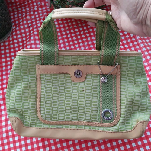 Esprit handbag like new, mint color, satin fabric