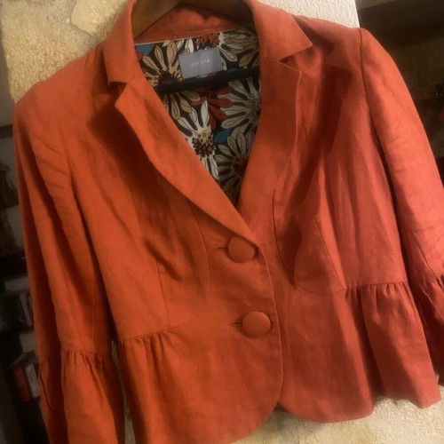 Linen short jacket Marks and Spencer orange like new