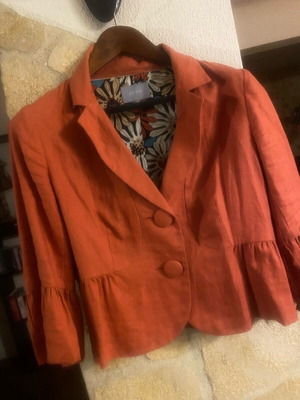 Linen short jacket Marks and Spencer orange like new