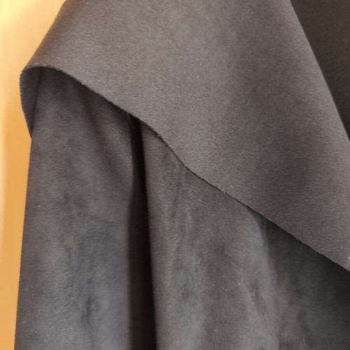 Zara Basic coat size M black like new with suede texture and hood