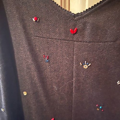 Vintage D&G dress like new with embroidered beads, fine wool fabric