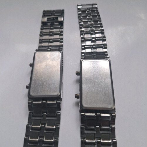 Men's metal watches used, set of 2, 21 cm strap length