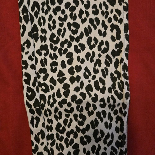 H&M Animal Print Elastic Pants XL Like New Black White