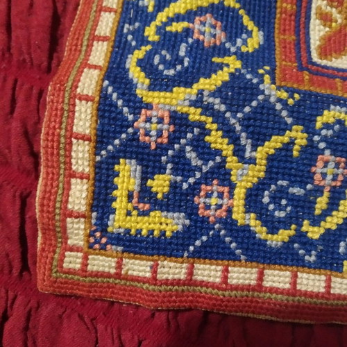 Handmade counted embroidery table runner new, length 73 width 40