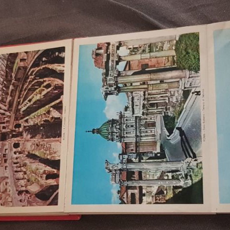 Roma postcard used, collectible leporello booklet