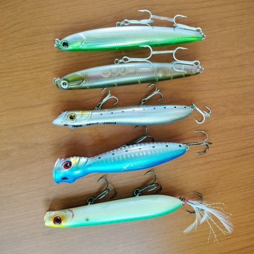 chinese copy of fishing lures 4G 5.5G 12G Pencil Popper LureLifelike Bass Lure Best Saving Hengjia fishing gear 90mm (3 5/9 inch) Weight Chinese fishing baits trend in