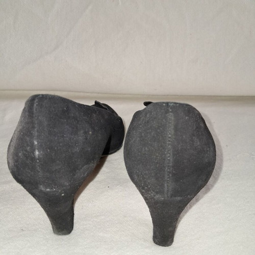 Baboulas suede closed black pumps used, size 38