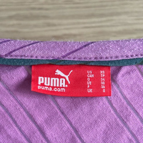 Puma T-Shirt pink used with buttoned sleeves, size XS