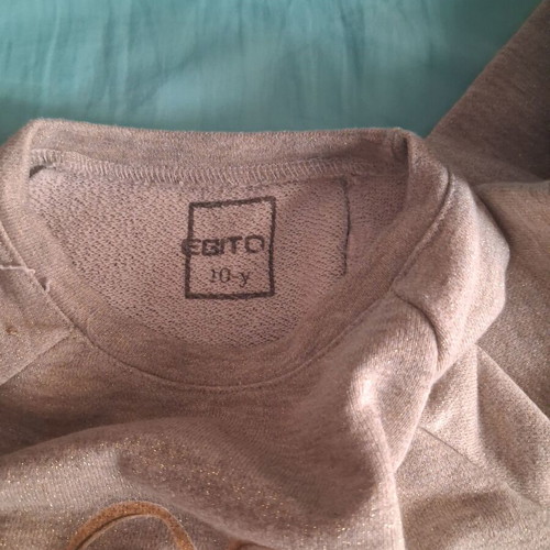 Evita girls' blouse with gold threads, grey, age 10-11