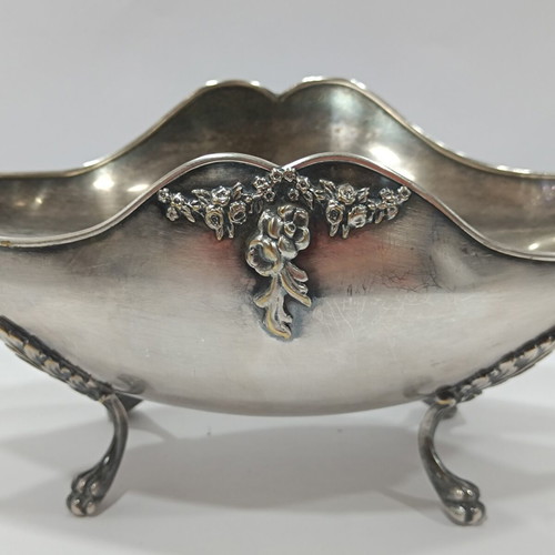 Vintage Soviet Silver-Plated Coupe Navette by Moscow Jewelry Factory 1971