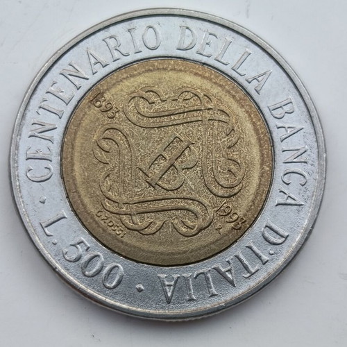 Centenario Banca D'Italia 500 Lira commemorative coin 1993