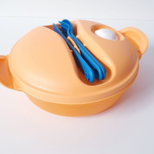 Tupperware Microwave Food Container 310ml with Knife Fork Spoon
