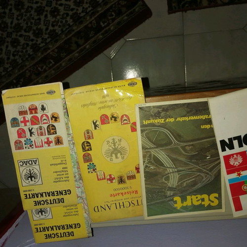 Germany maps used, collectible, 1960s and 1970s, pack of 8