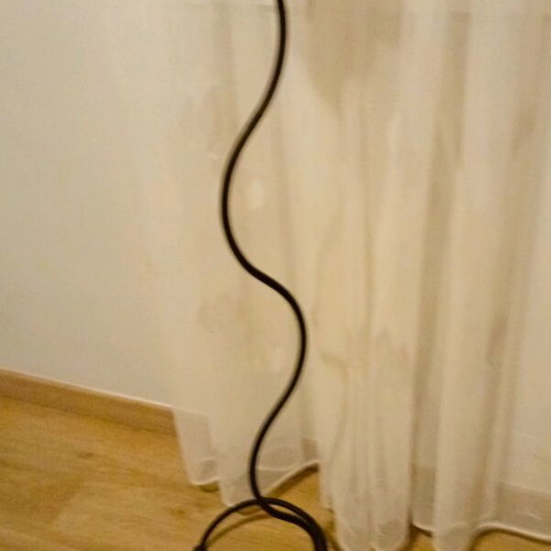Candlestick floor standing with blown glass, like new