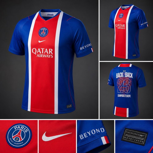 PSG 26-27 Home Jersey Champions of Europe 2026 Large New Official Replica