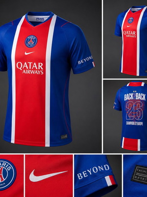 PSG 26-27 Home Jersey Champions of Europe 2026 Large New Official Replica