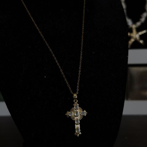 Gold cross with diamonds new