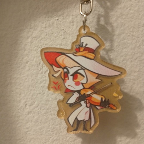 Hazbin Hotel Lucifer Wooden Keychain like new