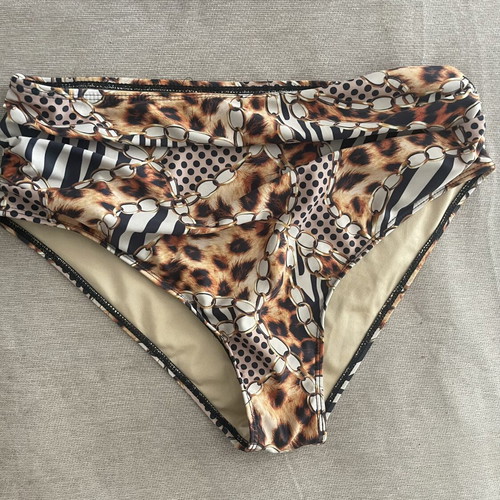 Black and animal print bikini set size L like new