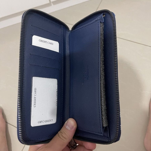 Wallet new, blue, with capacity