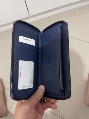 Wallet new, blue, with capacity