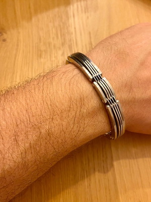Βραχιόλι ανδρικό από ανοξείδωτο ατσάλι σαν καινούργιο, ασημί