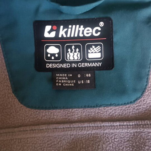 Killtec waterproof windproof women's jacket used, size 2XL, green turquoise