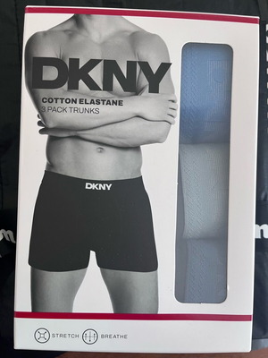 DKNY men's underwear 3-pack trunks size M, new, black