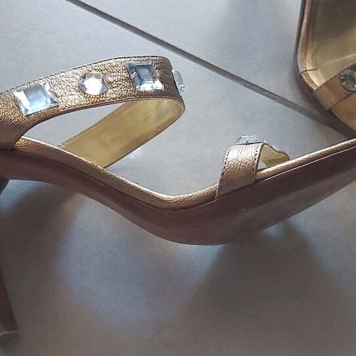 Haralas gold sandals with crystals size 37 used