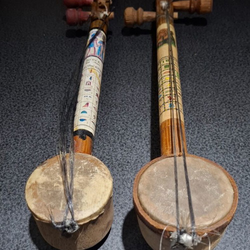 Set of 2 Rababa Traditional String Instruments used, Egyptian