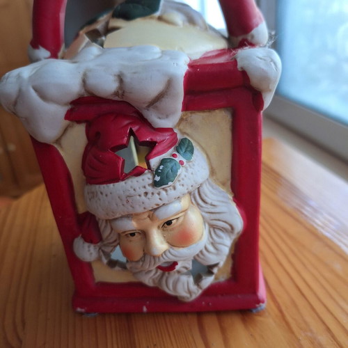 Christmas ceramic candle holder like new
