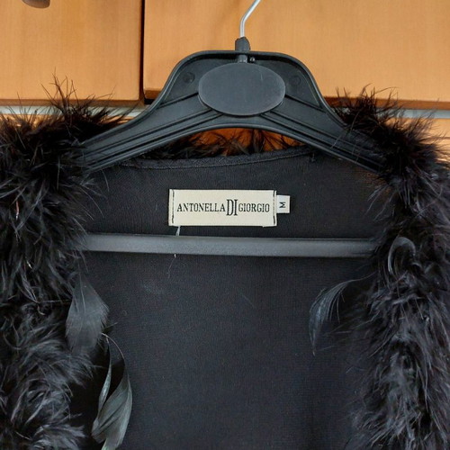 Antonella black cardigan with feathers used XL/XXL