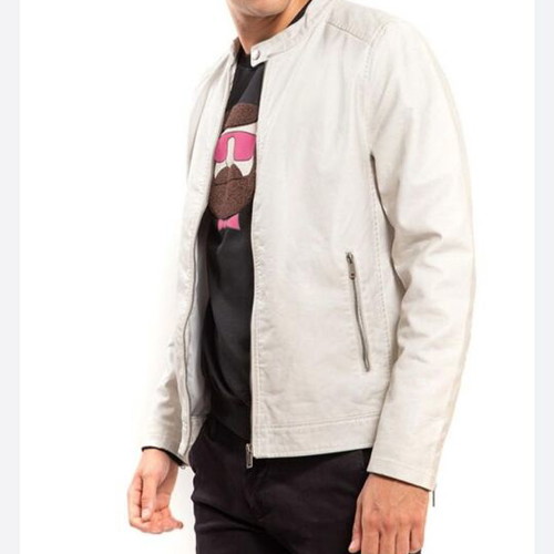 Men's jacket imitation leather XL like new, white